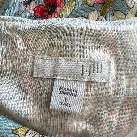 J.Jill Floral Midi Dress Light Blue Large - Picture 5 of 7